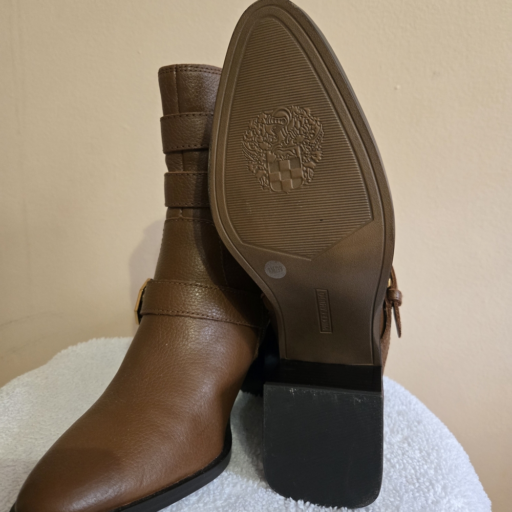 Vince Camuto Tan Leather Ankle Booties